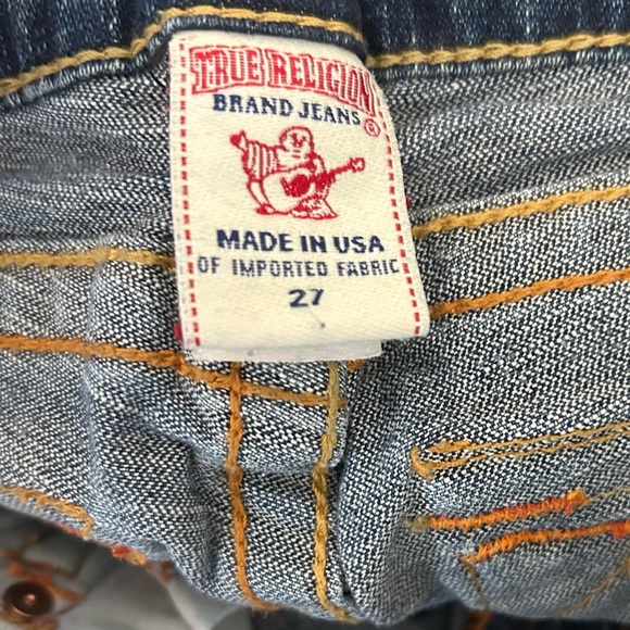 True Religion World Tour Billy Straight Leg Distressed Denim Jeans - Picture 4 of 5